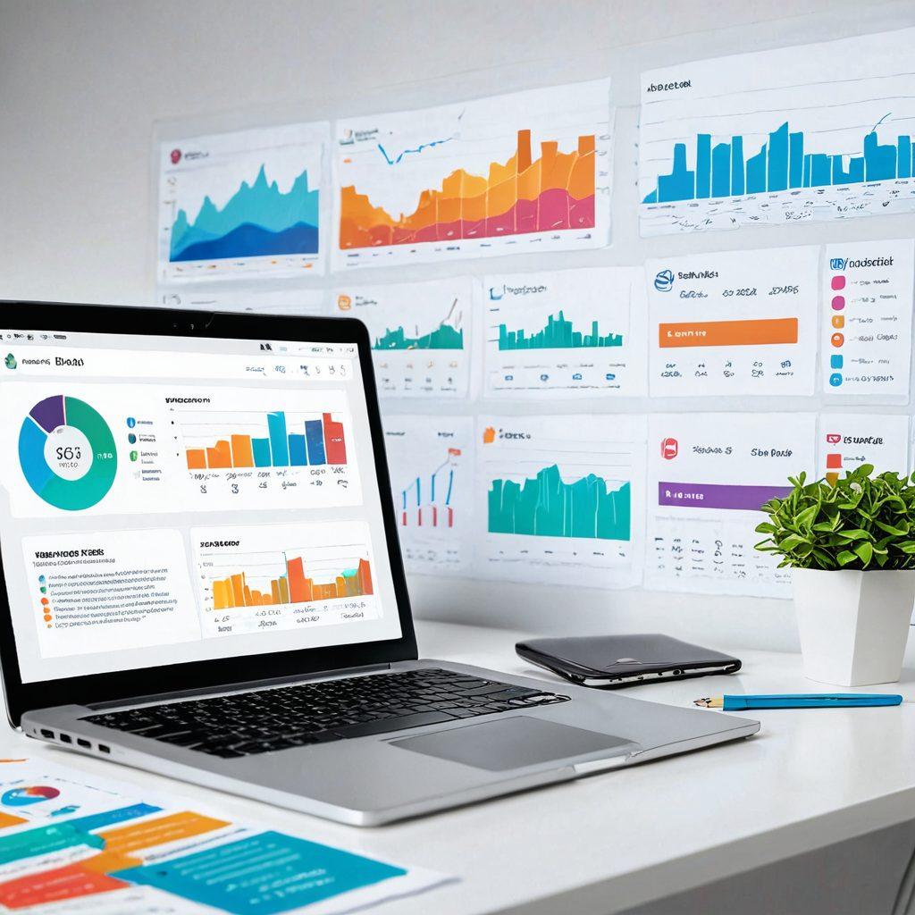 A modern, informative digital workspace featuring a laptop displaying an insurance comparison website, surrounded by colorful charts, icons of insurance policies, and a thoughtful person analyzing options. Bright lighting enhances the scene, giving a sense of clarity and guidance. super-realistic. vibrant colors. white background.